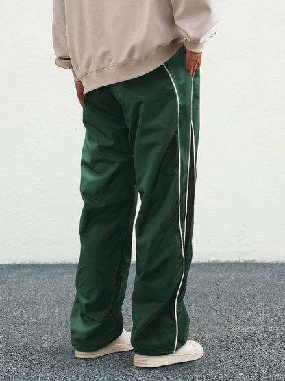 Men's Letter Patchwork Side Stripe Drawstring Waist Pants