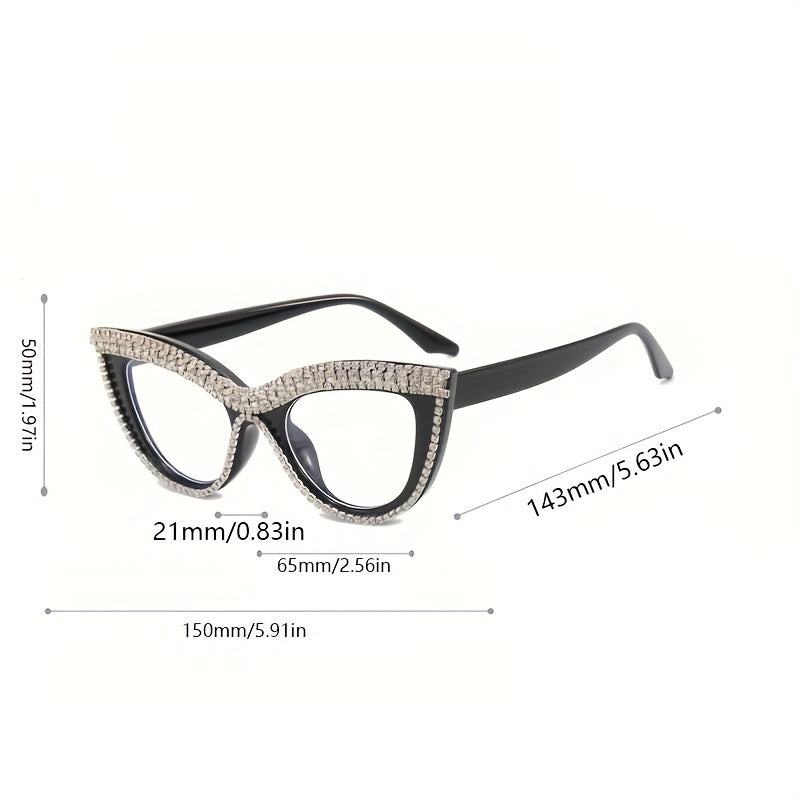 Elegant Cat-Eye Women, Adorned with Rhinestones