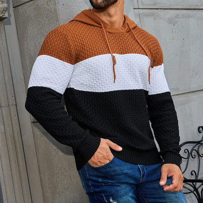 GGT Mens Hooded Sweatshirt Tricolor Long Sleeve Hoodie Pullover Sweater