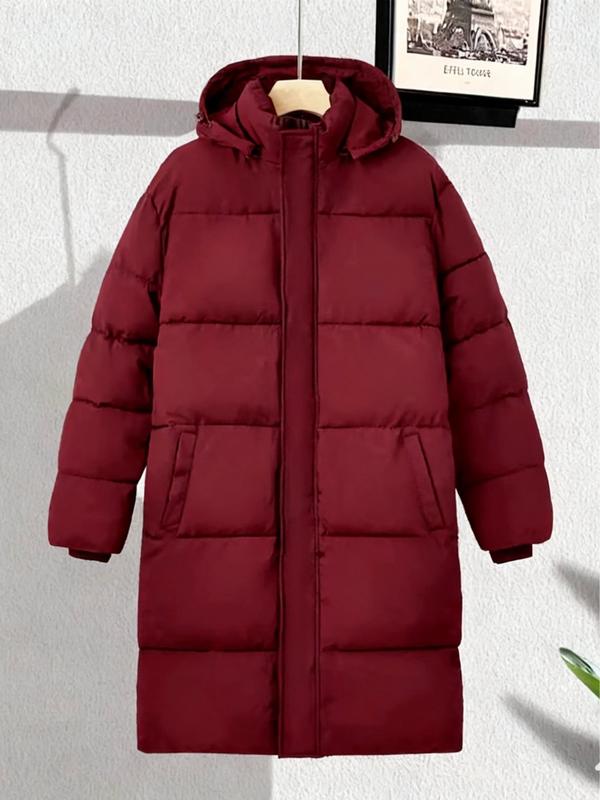 GGT Men's Solid Color Pocket Zipper Hooded Coat