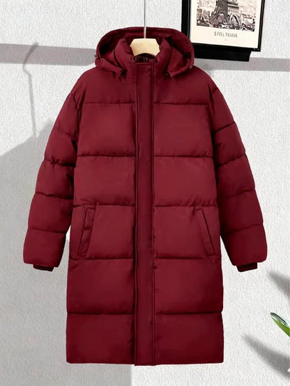 GGT Men's Solid Color Pocket Zipper Hooded Coat