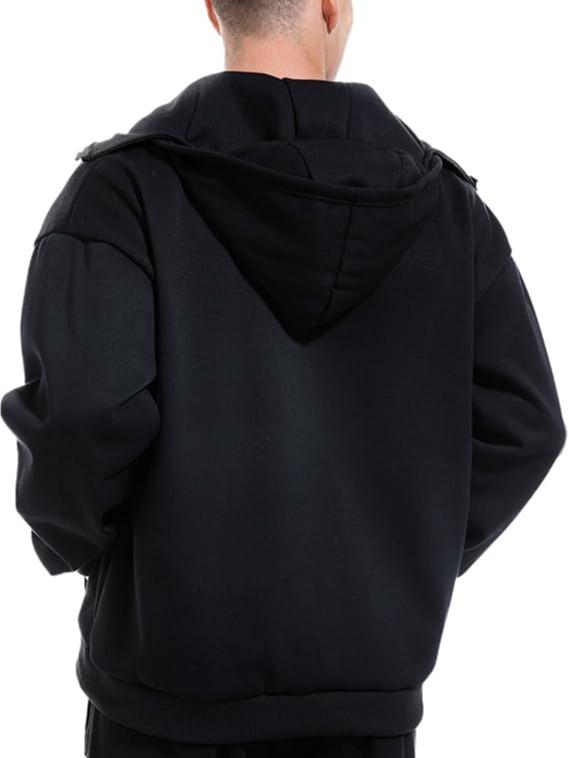 Jacket Zip Up Fashion Double Layer Hoodie Hip Hop Outerwear Jacket