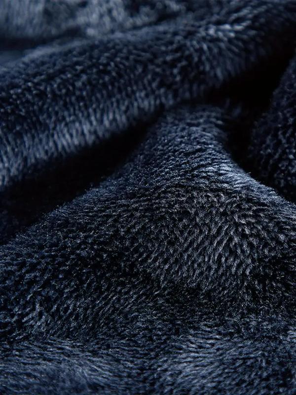 KZZ Men's Heavyweight Double Sided Fleece Jacket with Full Zip Closure & Hood Thick Winter Warm Coat