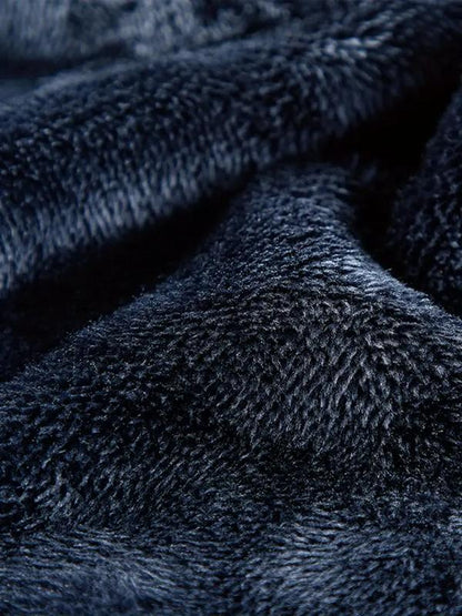 KZZ Men's Heavyweight Double Sided Fleece Jacket with Full Zip Closure & Hood Thick Winter Warm Coat