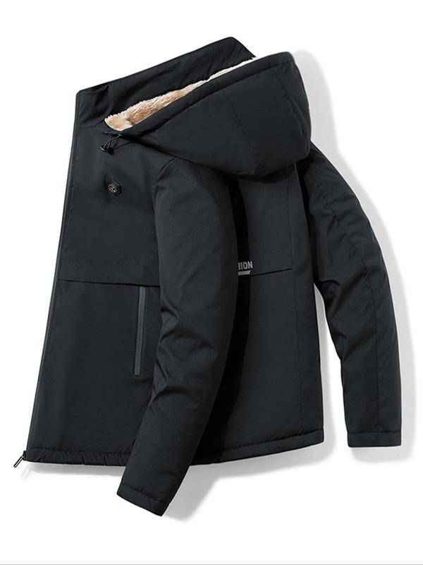 Men's Solid Thermal Lined Zip Up Heated Jacket