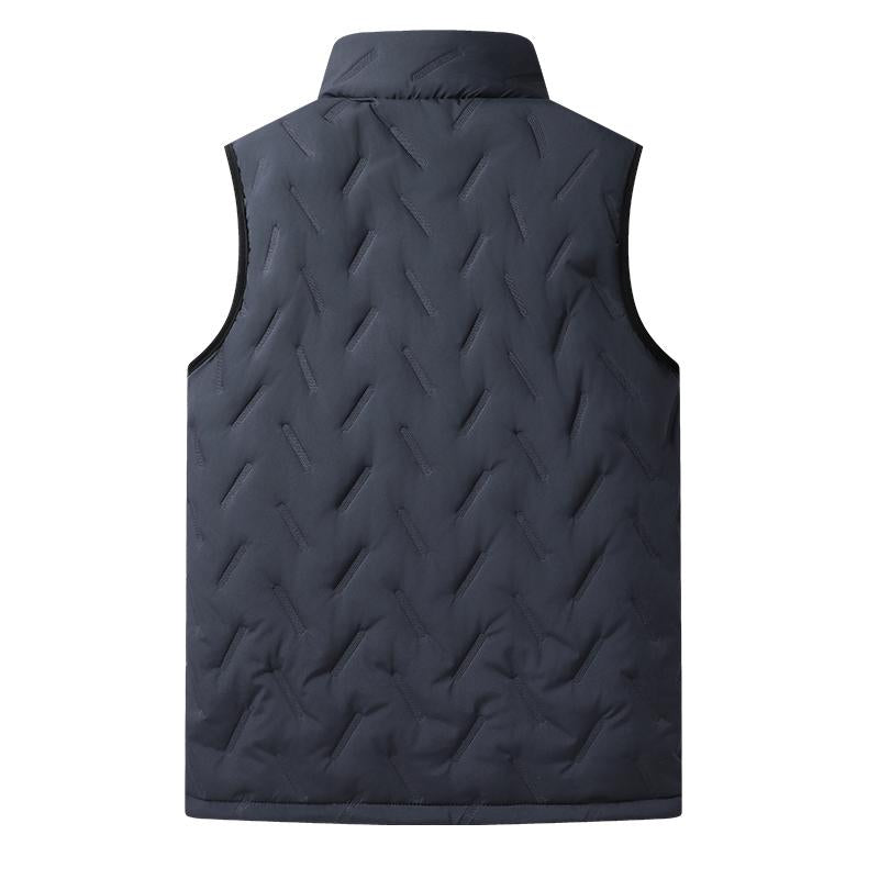 GGT Men's Warm Vest Fleece Lined Wool  Black Gilet Crewneck Top