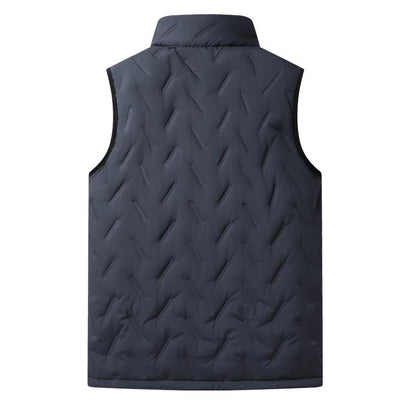 GGT Men's Warm Vest Fleece Lined Wool  Black Gilet Crewneck Top