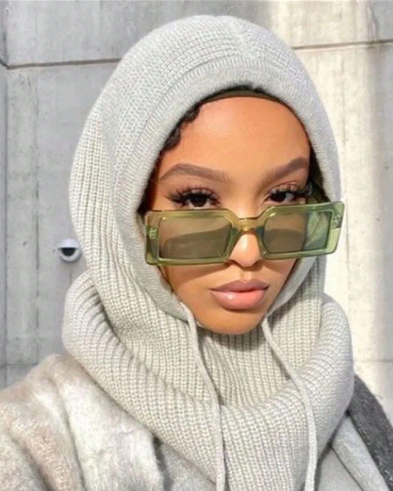 Winter New Hat Wool Warm Scarf Integrated Couple Ear Protection Knitted Hat