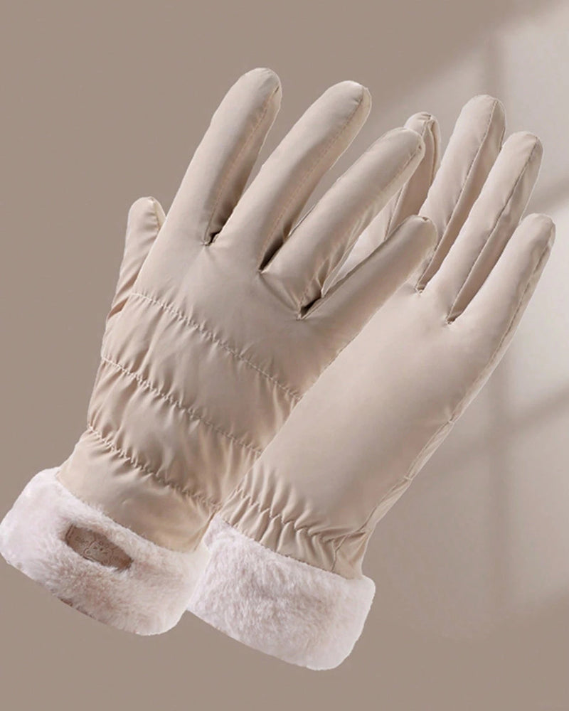 Warm Gloves Velvet Thickened Outgoing Windproof Water-repellent Ski Gloves