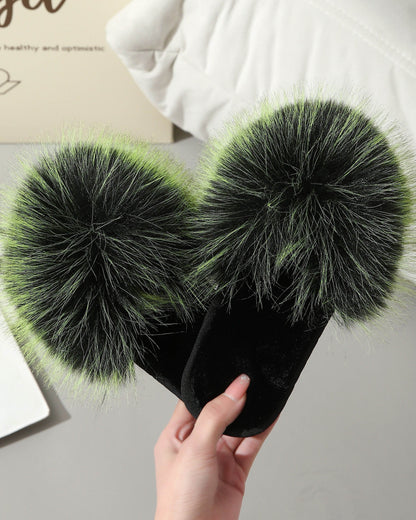 Fluffy Decor Home Slippers, Soft Sole Lightweight Slip On Cozy Slides