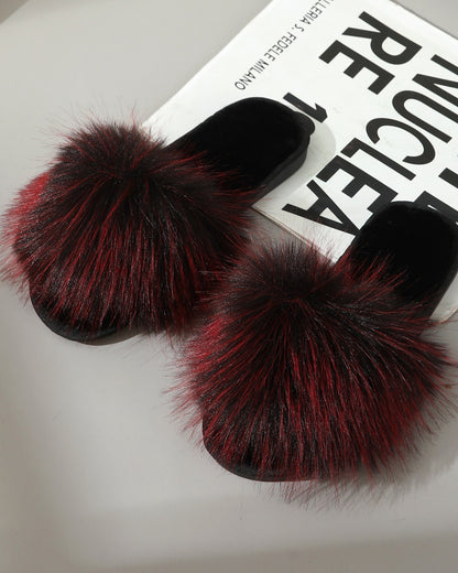 Fluffy Decor Home Slippers, Soft Sole Lightweight Slip On Cozy Slides