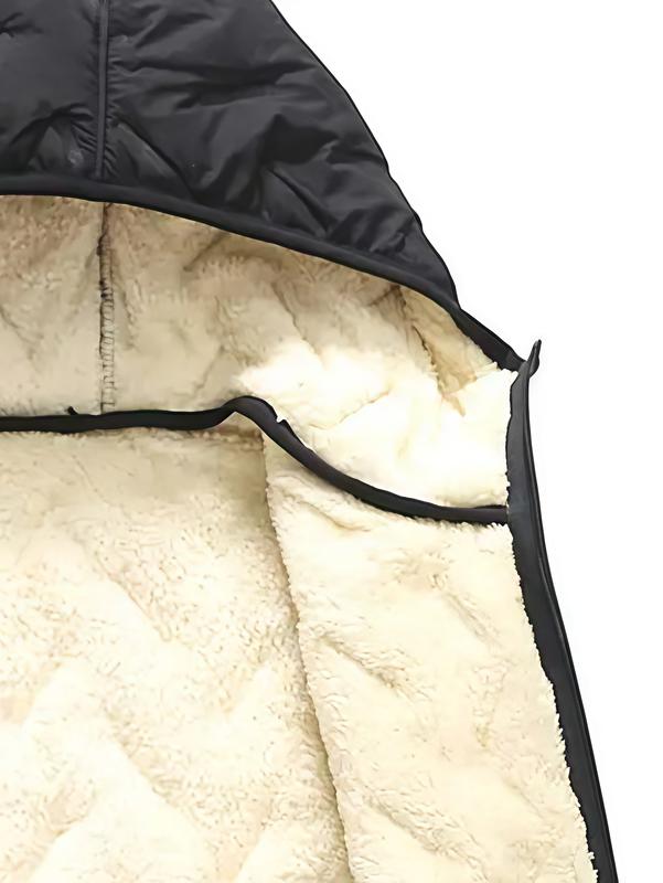 KZZ black hooded fleece vest,  fleece lining for warm practicality, zipper pockets convenient