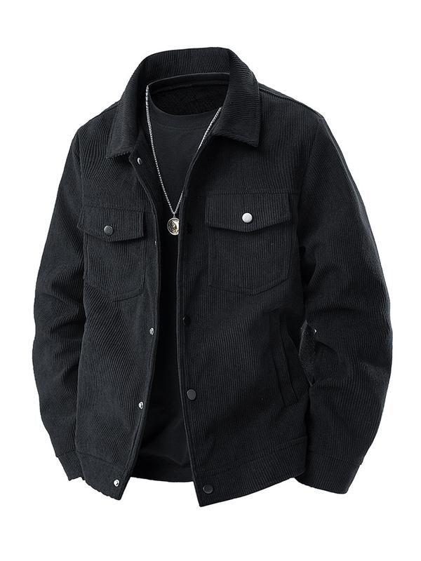 Men's Corduroy Jacket - Autumn/Winter Warm Collar Casual Coat