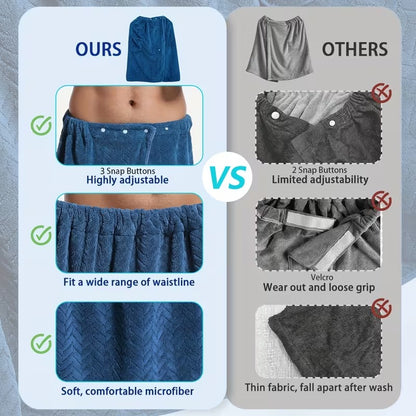 1pc 82*155cm 280gsm suitable for M-XXXL Men's bath skirt bath towel plus size bath skirt suitable for home, travel, steaming, spa, beach, 32.28*61in