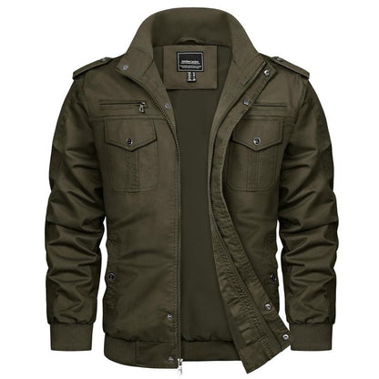 Autumn men's casual windbreaker jacket workwear stand collar bomber jacket