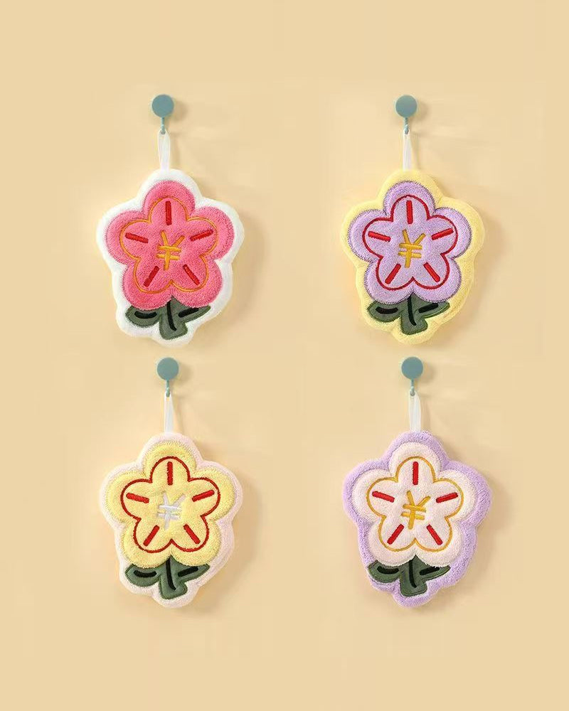 Hanging Thickened Embroidery Rich Flower Cute Flower Towel