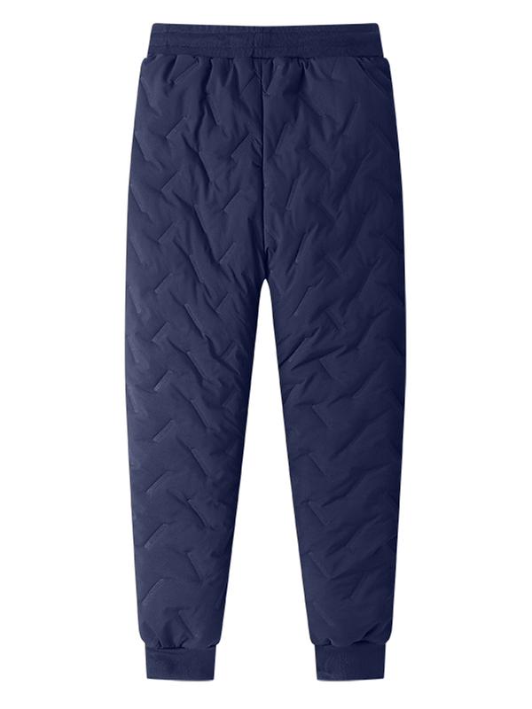 Men's Warm Fleece-Lined Straight-Leg Jogger Pants with Zipper Pockets