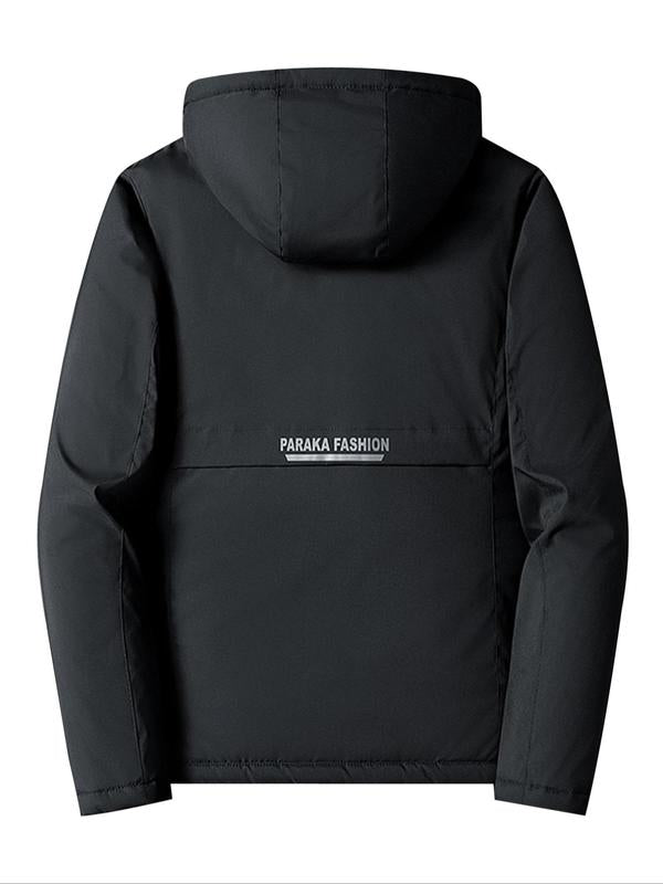 Men's Solid Thermal Lined Zip Up Heated Jacket