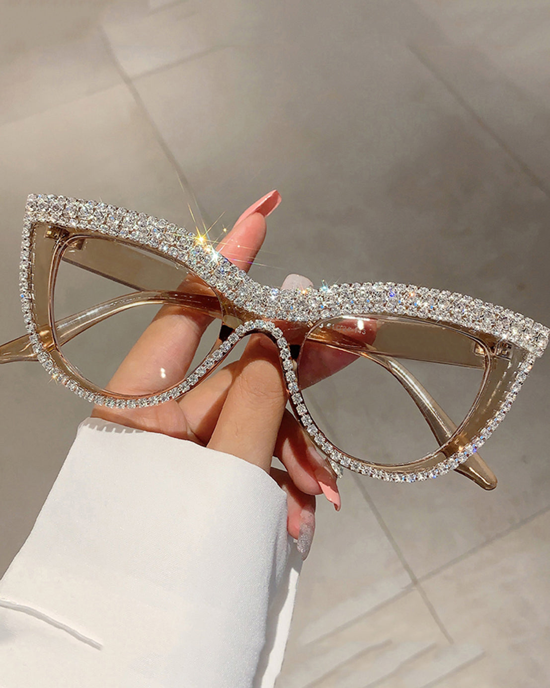 Elegant Cat-Eye Women, Adorned with Rhinestones