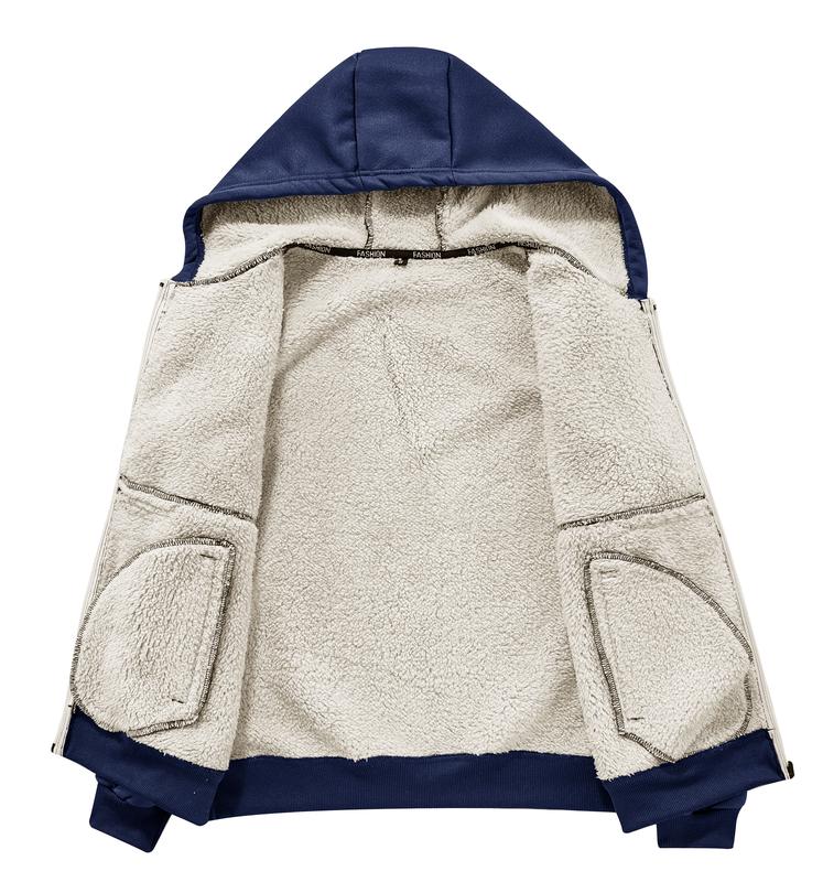 GGT Men's winter hooded jacket, multi-pocket casual lapel men's top