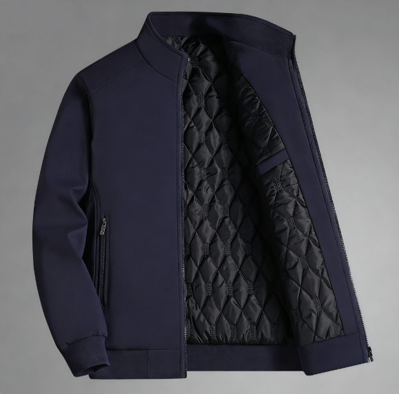 GGT Men's Solid Color Zip Up Thermal Lined Fleece Jacket