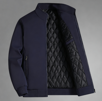 GGT Men's Solid Color Zip Up Thermal Lined Fleece Jacket