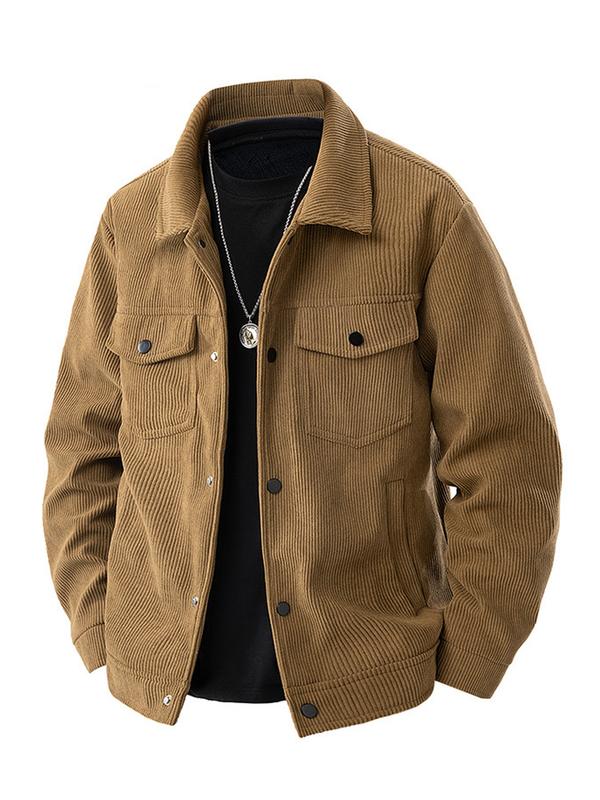 Men's Corduroy Jacket - Autumn/Winter Warm Collar Casual Coat