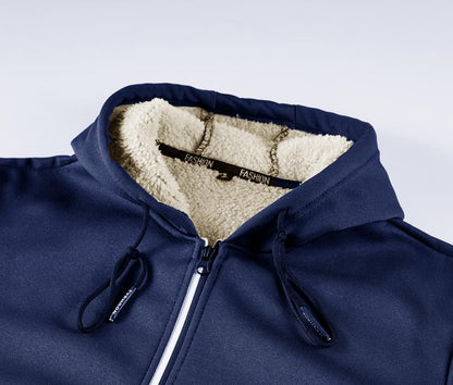 GGT Men's winter hooded jacket, multi-pocket casual lapel men's top