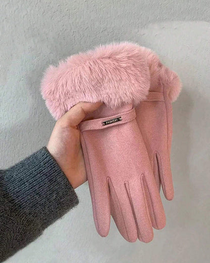 Warm Gloves Thickened Hair Cold-proof Outdoor Windproof Heat Storage Touch Screen Gloves