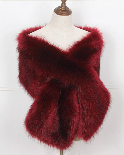 Fox Fur Crisscross Adjustable Formal Stole