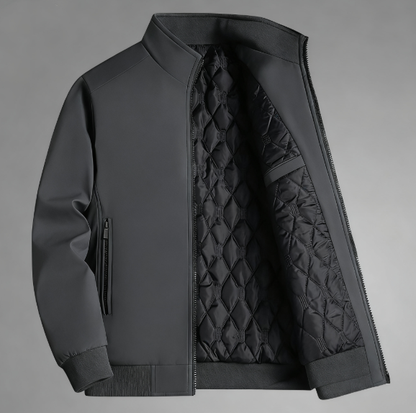 GGT Men's Solid Color Zip Up Thermal Lined Fleece Jacket