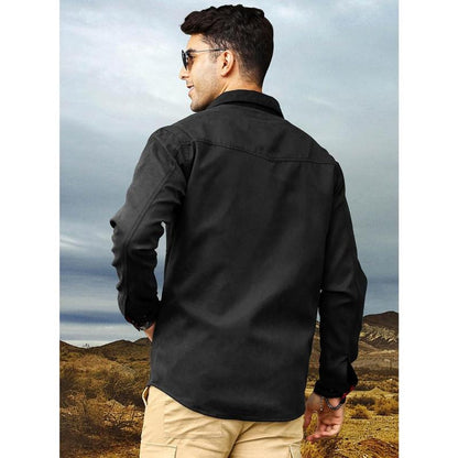 KZZ Men's Flannel Lined Shacket Jacket Plaid Brushed Lining Cowboy Western