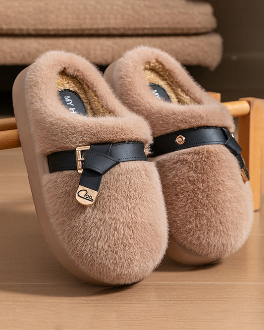 Mao Mao Slippers Fashion Cotton Slippers Thick Bottom Non-slip Warm Home Plush Cotton Slippers