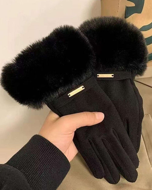 Warm Gloves Thickened Hair Cold-proof Outdoor Windproof Heat Storage Touch Screen Gloves