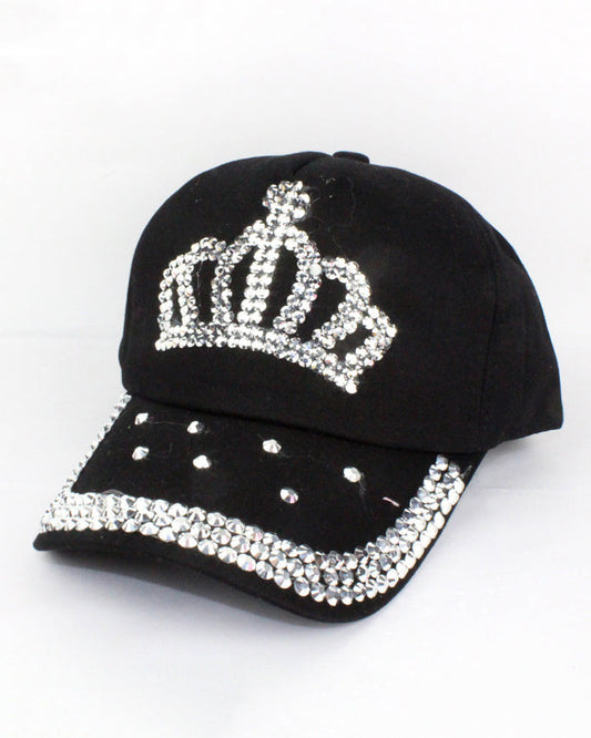 Crown-encrusted Crystal Baseball Cap