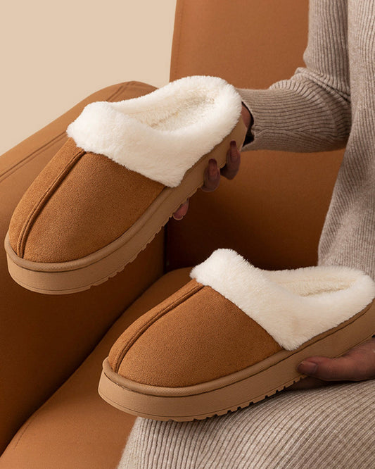 Plush Warm Non-Slip Thick-Soled Slippers