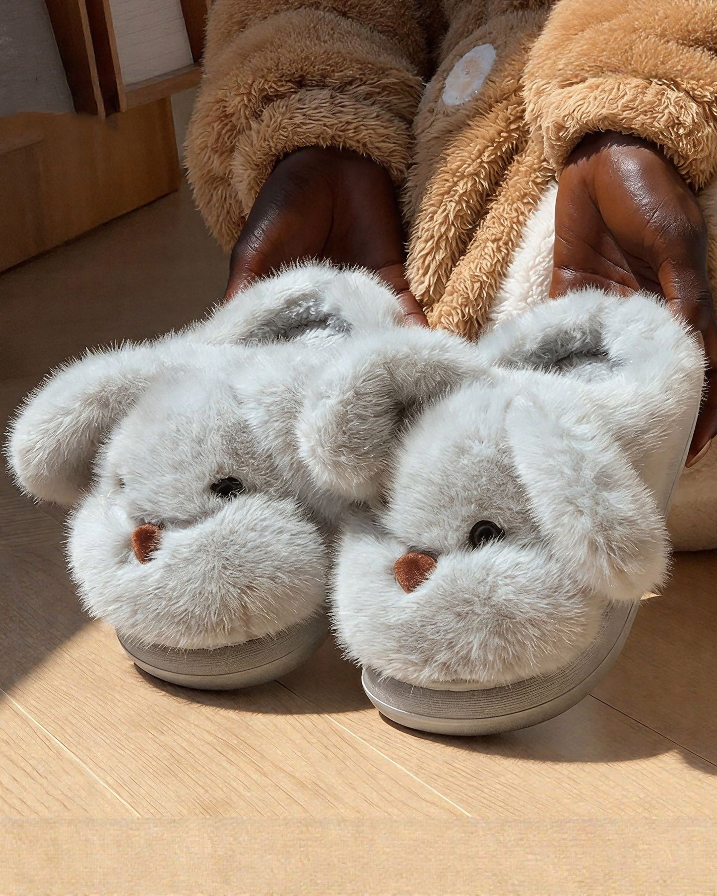 Plush Puppy Non-slip Cotton Slippers