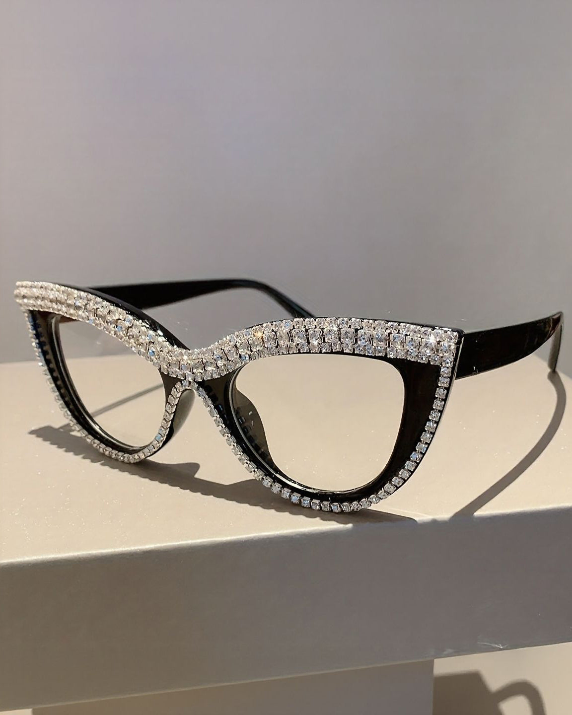 Elegant Cat-Eye Women, Adorned with Rhinestones