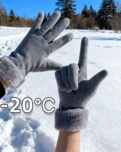 German Velvet Warm Gloves Outdoor Windproof Velvet Gloves Touch Screen Gloves