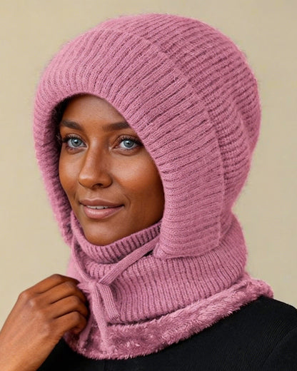 Hat Scarf Mask One-piece Plus Velvet Warm Cold-proof Wind Knitted Wool Hat