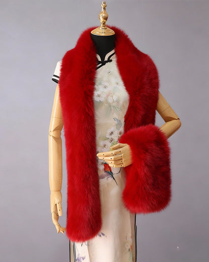 High Quality Fox Fur Extended Warm Scarf