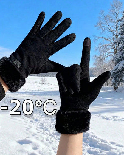 German Velvet Warm Gloves Outdoor Windproof Velvet Gloves Touch Screen Gloves