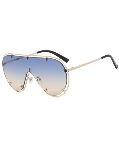 Metal-studded Oversized Frame Sunglasses