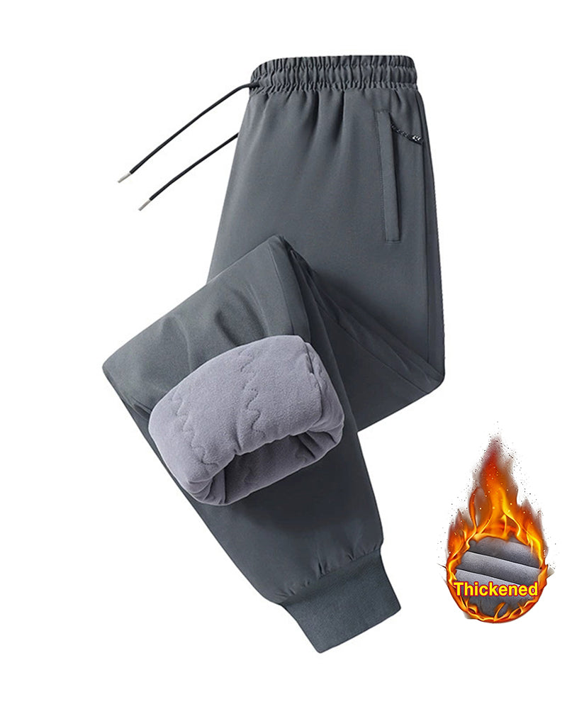 Big & Tall Men's Windproof And Cold-proof Thickened Outer Wear Knee Pads Warm Pants L-7XL