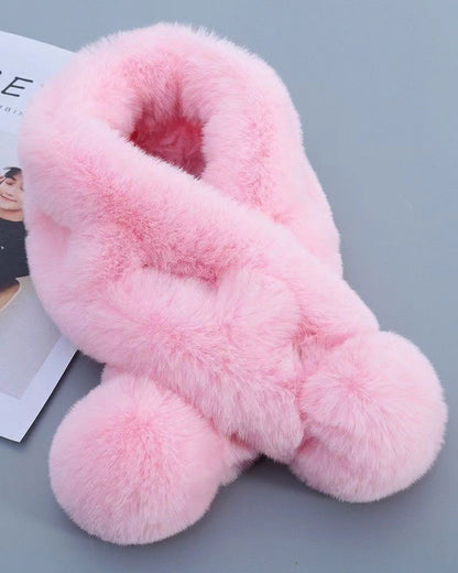 Solid Color Fashion Scarf Warm Imitation Rex Rabbit Fur Scarf
