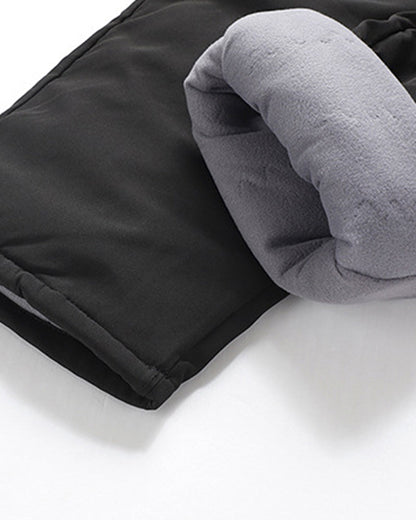 Big & Tall Men's Windproof And Cold-proof Thickened Outer Wear Knee Pads Warm Pants L-7XL