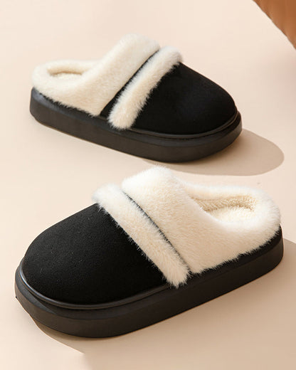 Indoor Home Cotton Slippers Warm Plush Thick-soled Cotton Slippers