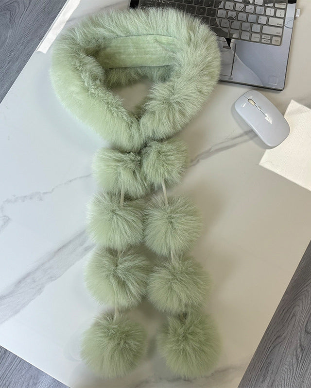 Magnetic Suction Imitation Fox All-match Scarf Light Luxury Shawl Plush Scarf