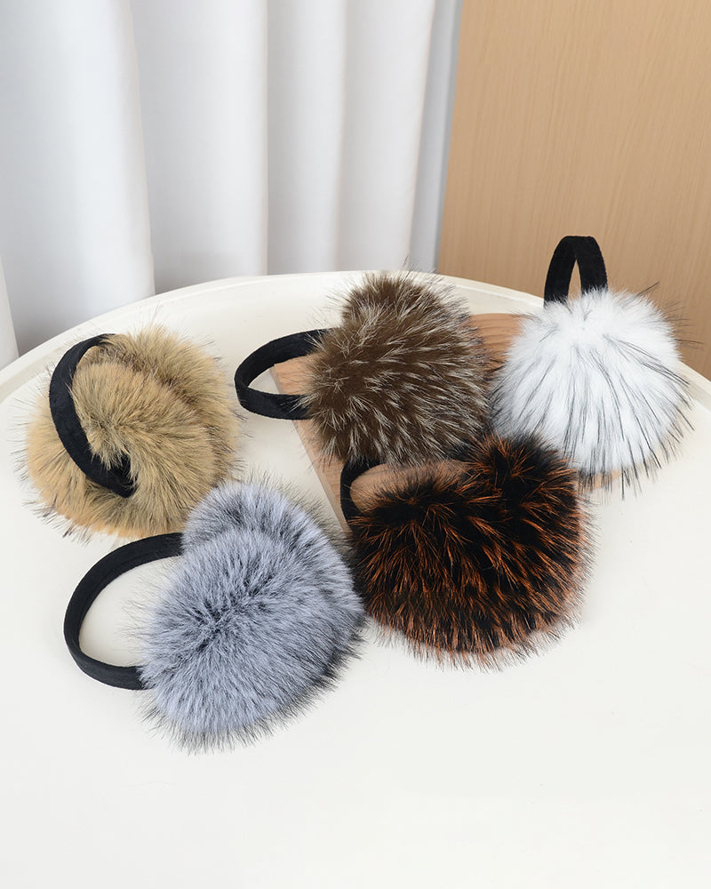 Raccoon Fur Windproof Cute Earmuffs