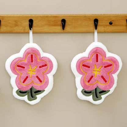 Hanging Thickened Embroidery Rich Flower Cute Flower Towel